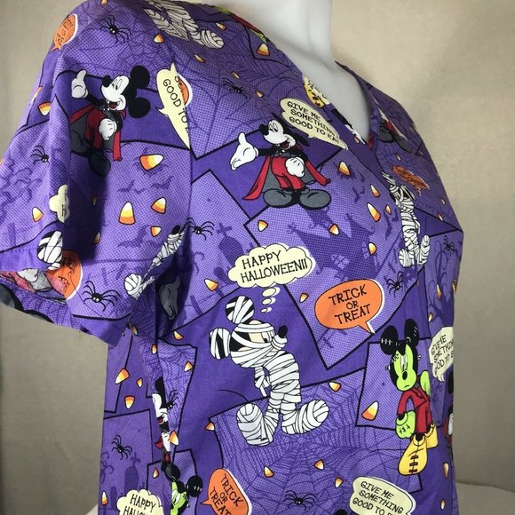 DISNEY Mickey Mouse Halloween Characters Mummy Frankenstein Mummy Scrub S/CH - Picture 8 of 11